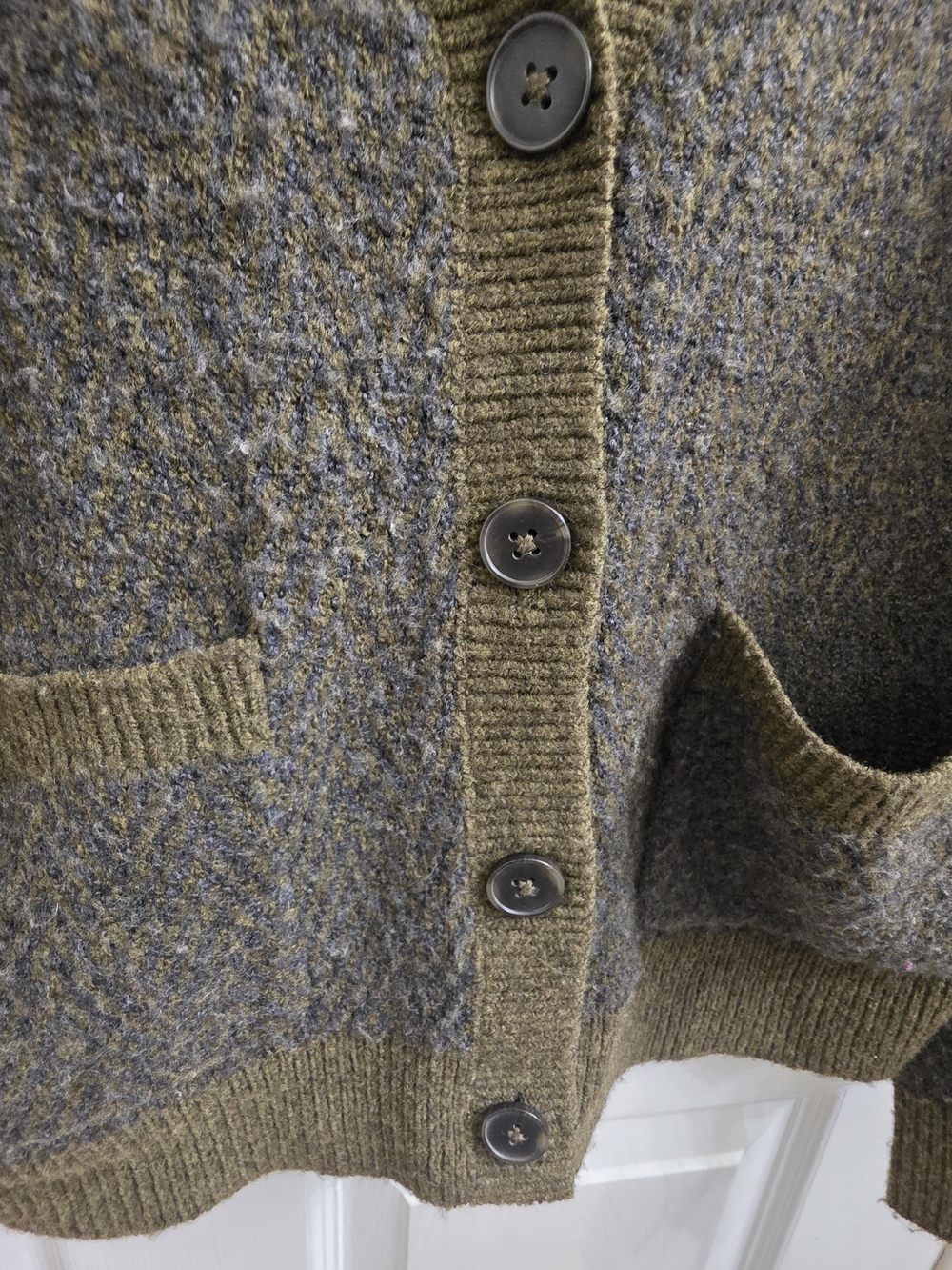Madewell Olive Knit Button-Up Pocket Cardigan - Picture 4 of 6